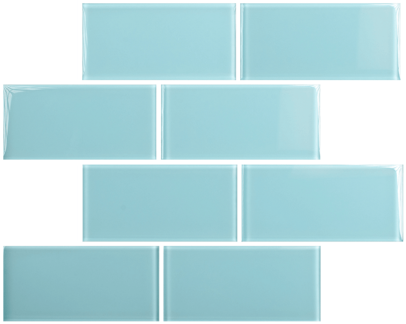 Crystal 3 x 6 Subway Tiles Sky Blue